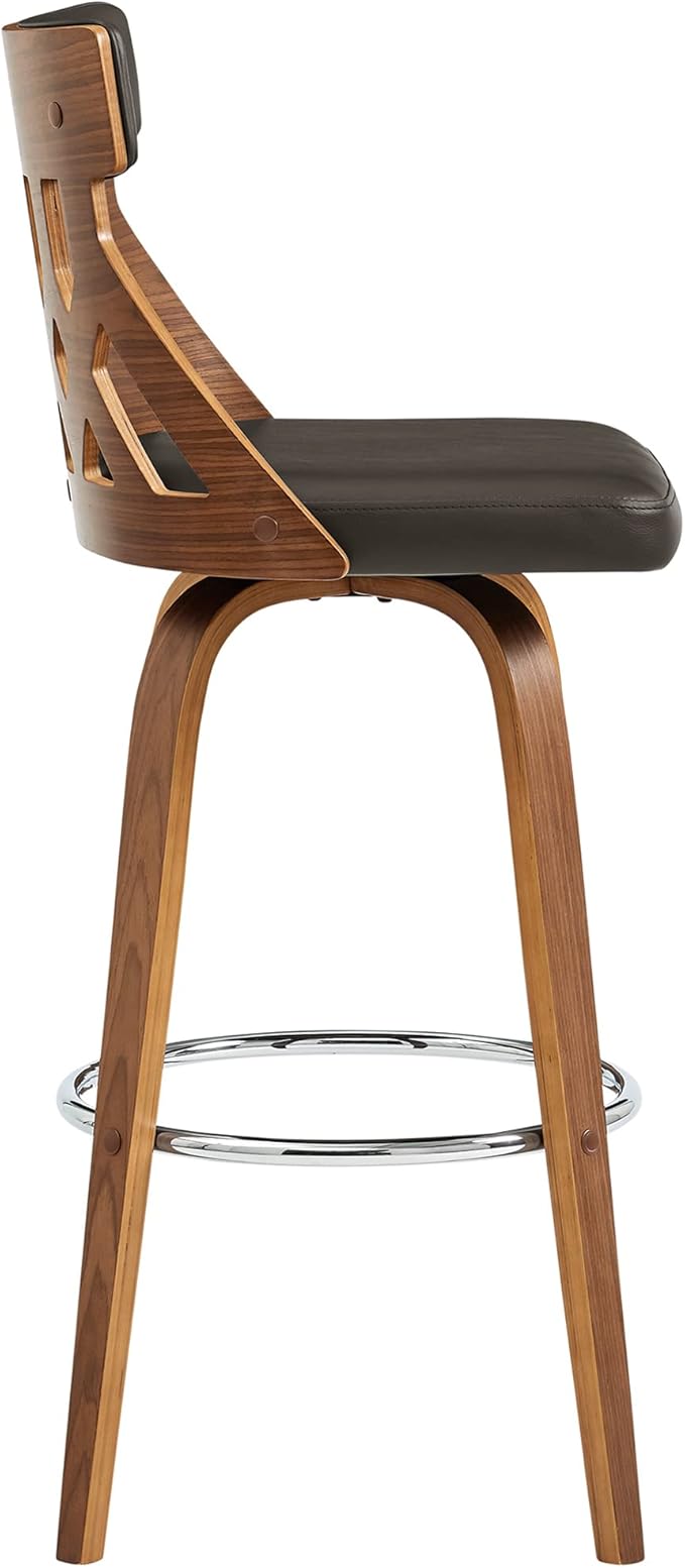 Armen Living Crux Mid Century Modern Swivel Bar Stool - Image 5