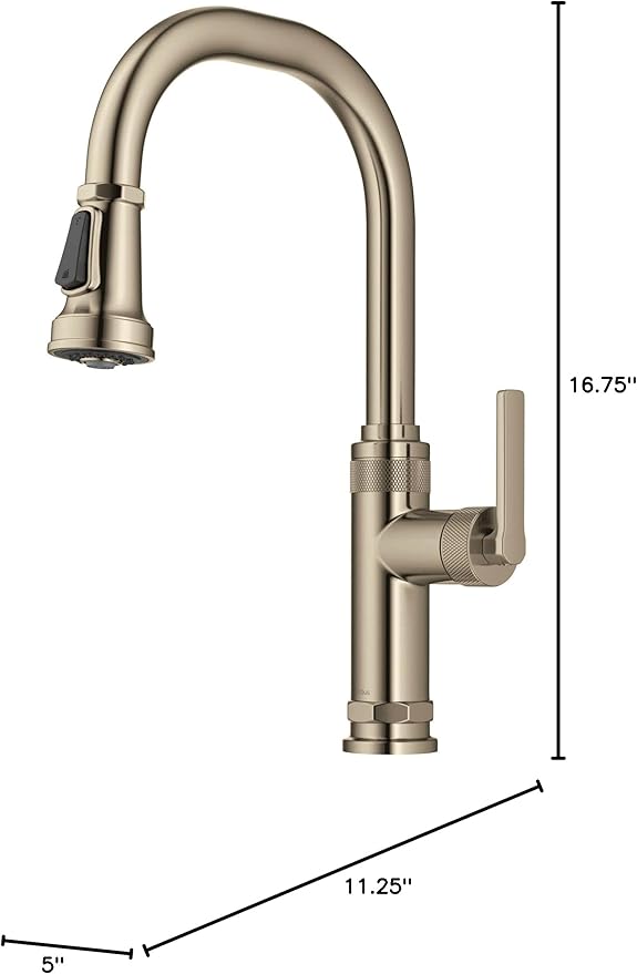 KRAUS Allyn Industrial Pull-Down Single Handle Kitchen Faucet in Spot-Free - Image 16