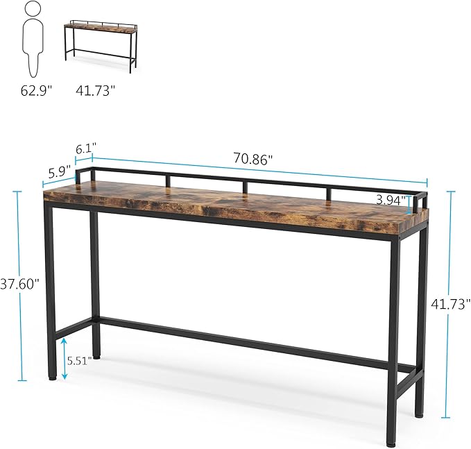 Tribesigns 70.9 inch Extra Long Sofa Table, Narrow Console Table Behind Couch - Image 2