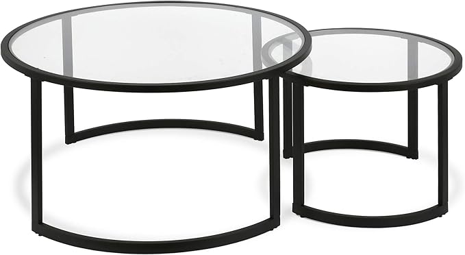 Mitera Round Nested Coffee Table in Blackened Bronze - Image 4