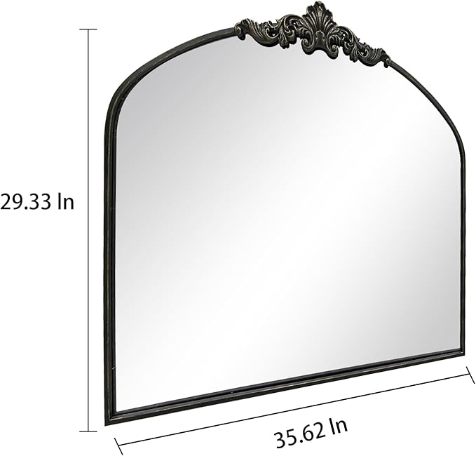 WAMIRRO Arched Mirror, Antique Brass Mirrors - Image 3