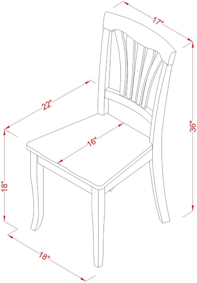 East West Furniture DLAV3-LWH-W 3 Piece Dining Table Set - Image 6