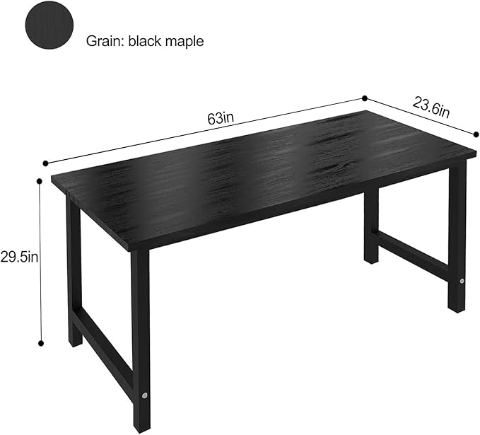 NSdirectModern Computer Desk 63 inch Large Office Desk Writing Study Table - Image 2
