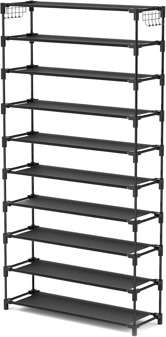 10 Tiers Shoe Rack 50 Pairs Large Capacity Tall Shoe Organizer Sturdy Shoe - Image 8