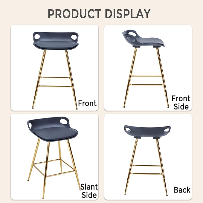 Sidanli Black Bar Stools, Barstool Set of 2, Counter Height Chairs - Image 7