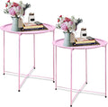 Garden 4 you End Table Set of 2, Outdoor Side Table, Small Patio Table Metal by Garden4you