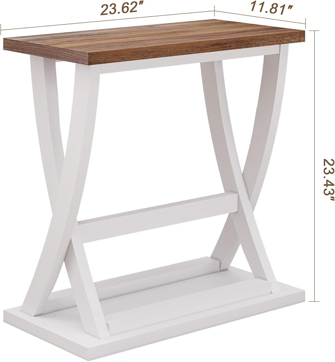 ChooChoo Farmhouse End Tables Living Room Set of 2, Narrow Side Table - Image 3