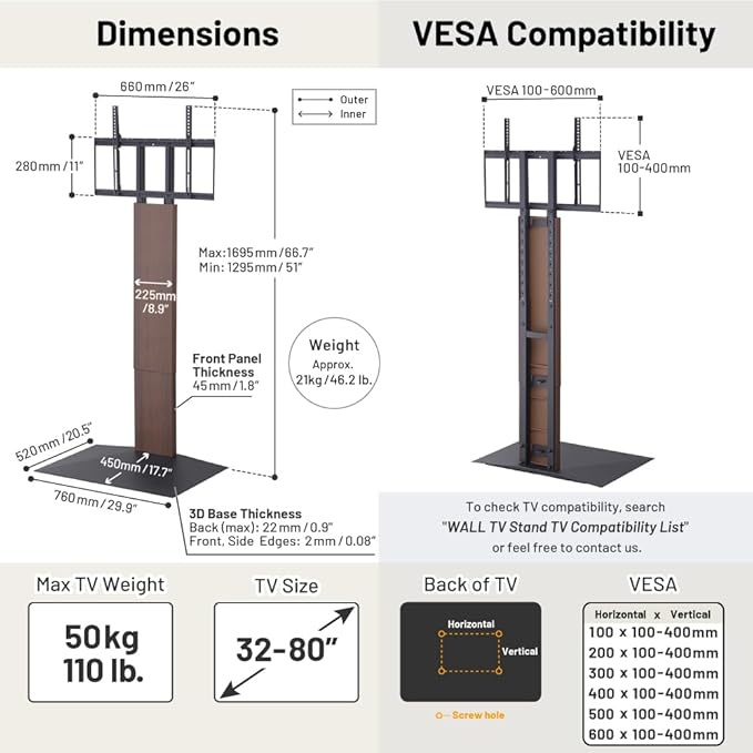 WALL V3 High Type TV Stand w/Multi-Device Holder and Soundbar Shelf L Black Set - Image 7