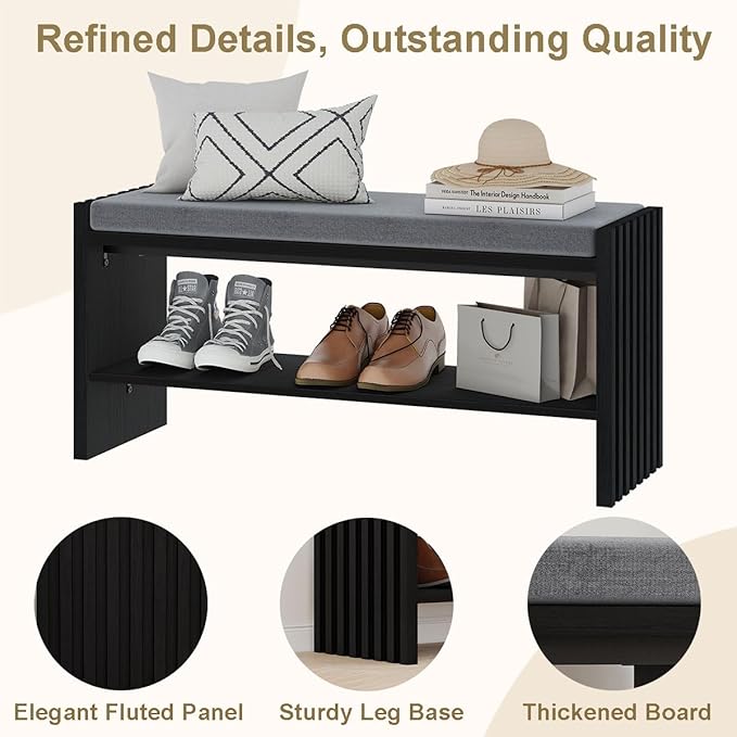 BON AUGURE Storage Bench, Entryway Bench - Image 4