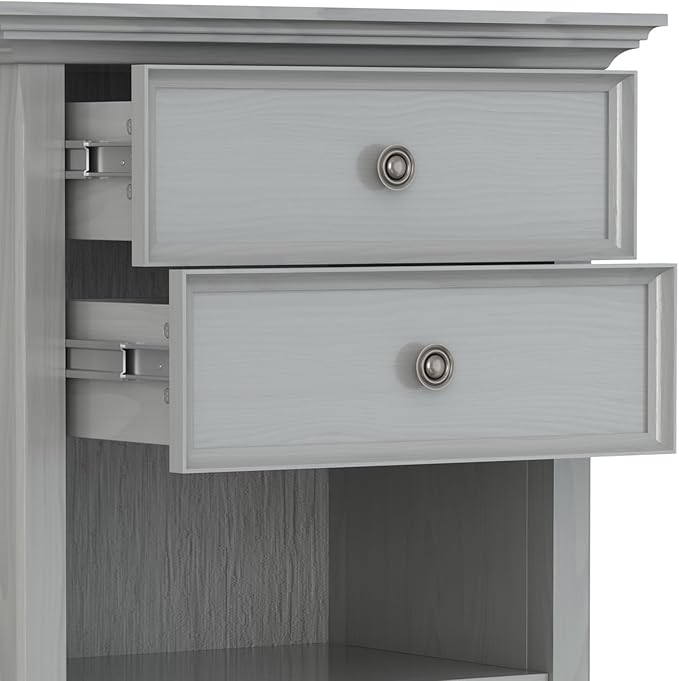 SIMPLIHOME Amherst SOLID WOOD 24 Inch Wide Traditional Bedside Nightstand Table - Image 9