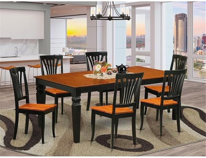 East West Furniture LGAV7-BCH-W 7 Piece Dining Room Furniture Set Consist of a - Image 2