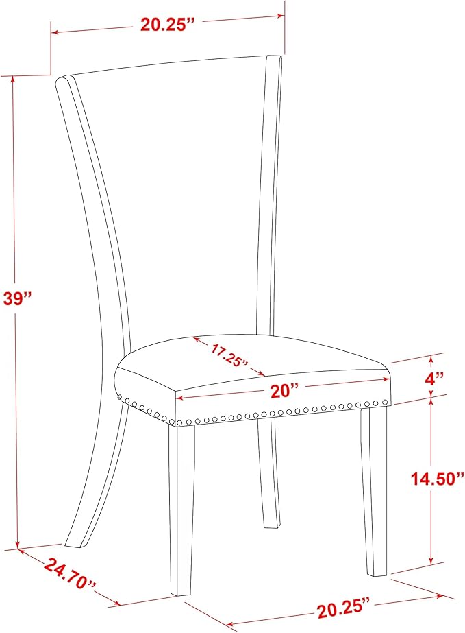 East West Furniture V097VE005-5 5 Piece Kitchen Table Set - Image 20