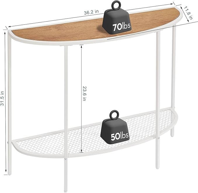 SAYGOER Console Table 2 Tier Narrow Entryway Table - Image 3
