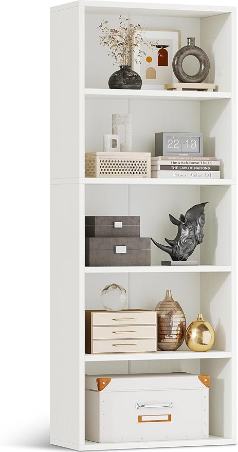 Casaottima 5-Tier Open Bookshelf and Bookcase, Floor Standing Display Storage by Casaottima