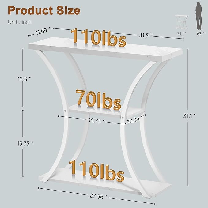 Hoctieon 3 Tier Console Table - Image 2