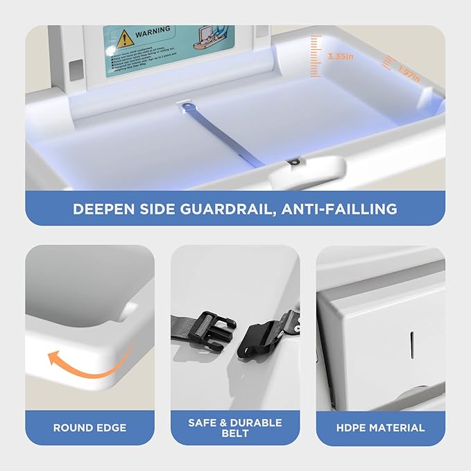 Commercial Baby Changing Station, Wall Mounted Horizontal Baby Changing Table - Image 4