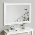 CULER White Wood Wall Mirror for Bathroom, Rectangle Rustic Large 30 x 40 inch by Culer