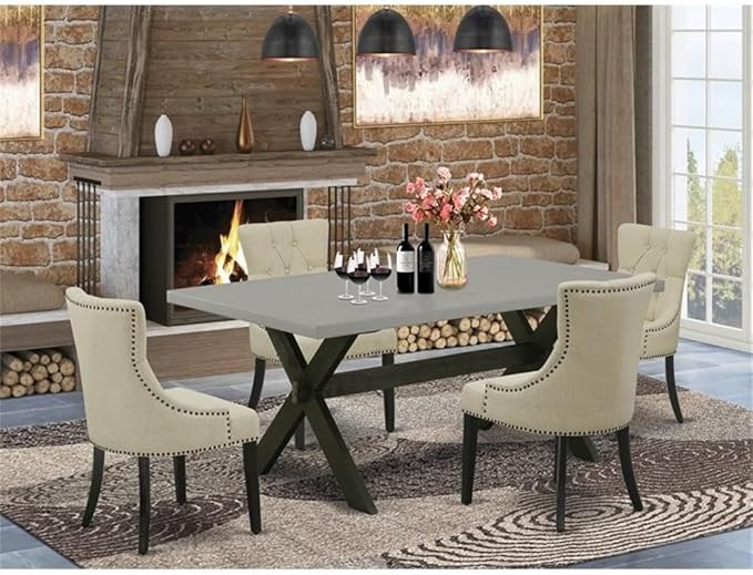 East West Furniture X697FR102-5 5 Piece Kitchen Table Set - Image 2