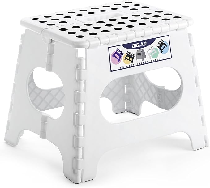 Delxo Folding Step Stool, 11 Inch Non-Slip Foldable Step Stools, Portable by Delxo