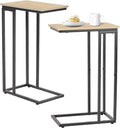 C-Shaped End Table, TV Tray Set of 2, Couch Side Laptop Table, by fusehome