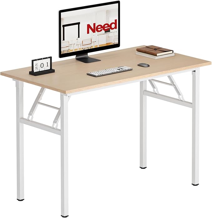 Need Folding Desk for Home Office 39-3/8'' Length Modern Folding Table Computer by Need
