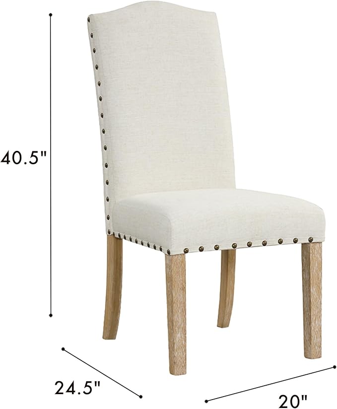 HomePop Home Decor | Classic Upholstered Parsons Dining Chairs | Curver Top - Image 3