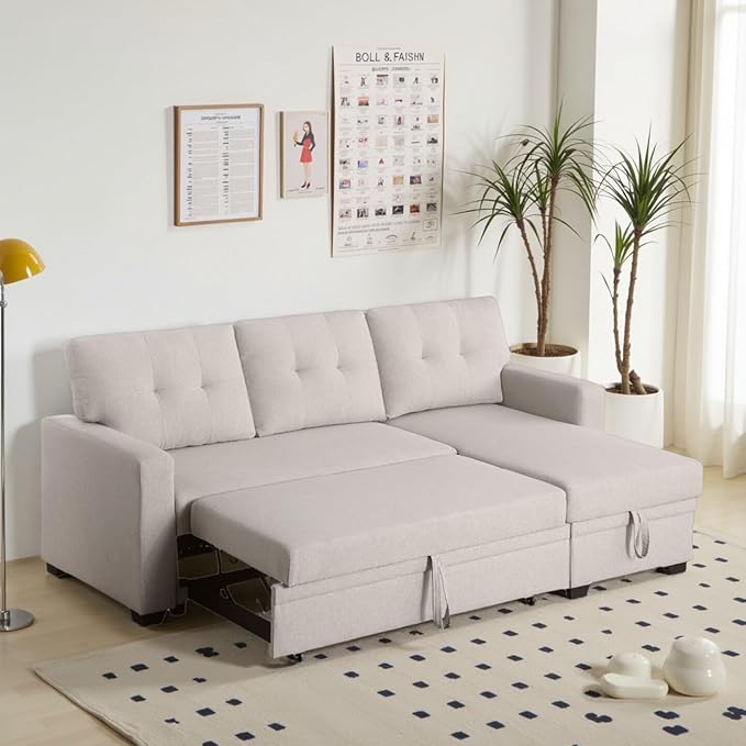 L-Shape Sofa Bed, Pull Out Sleeper Sofa by ChicFurnit