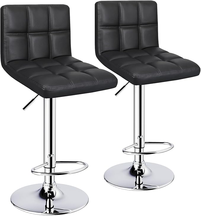 6-Squares Back with Double Needle Adjustable Bar Stools by ERGOSEAT
