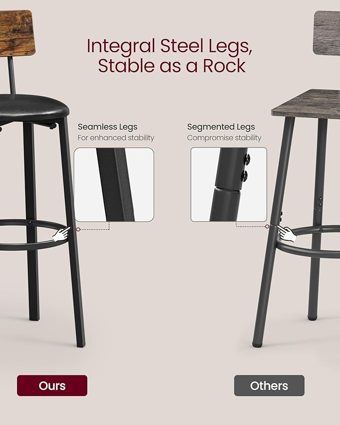 VASAGLE Bar Stools, 29.7 Inches Barstools - Image 5