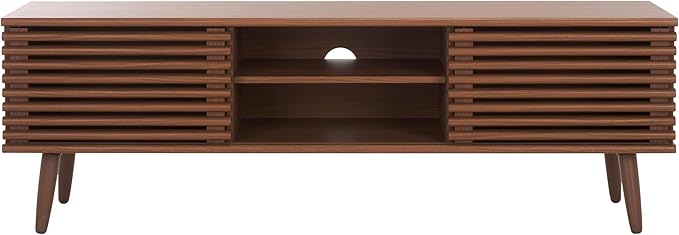 SAFAVIEH Averi TV Stand for up to 65" Flatscreen – Dark Walnut, 2 Sliding Doors - Image 8