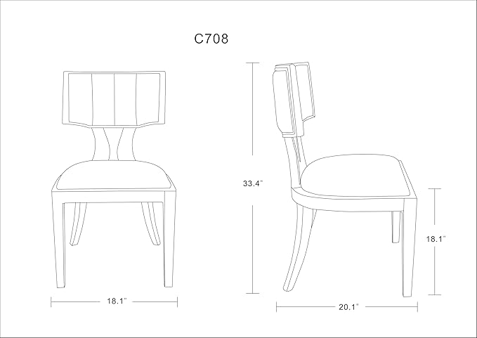 Manhattan Comfort Pulitzer Faux Leather Dining Chairs Set of 2, Solid Beech Wood - Image 3