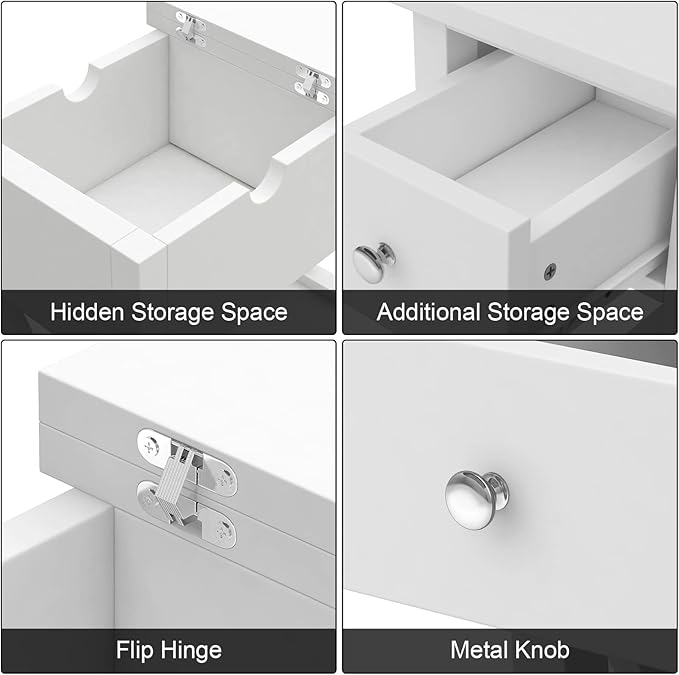 ChooChoo End Table, MDF Material Flip Top Narrow End Table - Image 8