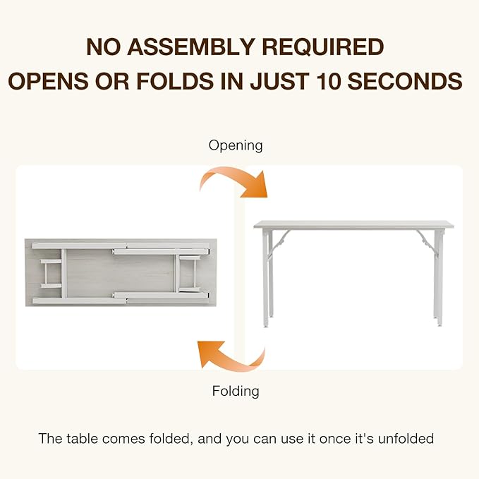 TEMI Long Computer Desk Folding Table - Image 4
