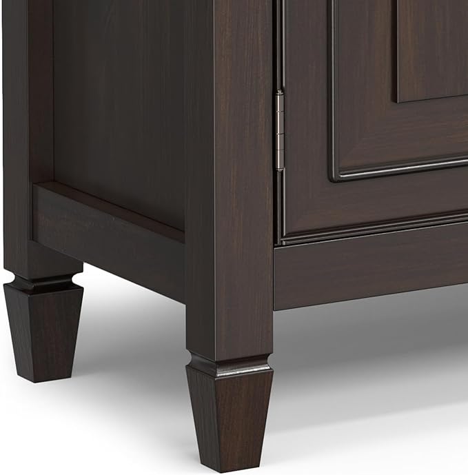 SIMPLIHOME Connaught 51-inch Wide Solid Wood Storage Cabinet in Chestnut Brown - Image 11