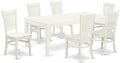 East West Furniture LGVA7-LWH-W 7 Piece Dining Room Furniture Set Consist of a by EastWestFurniture
