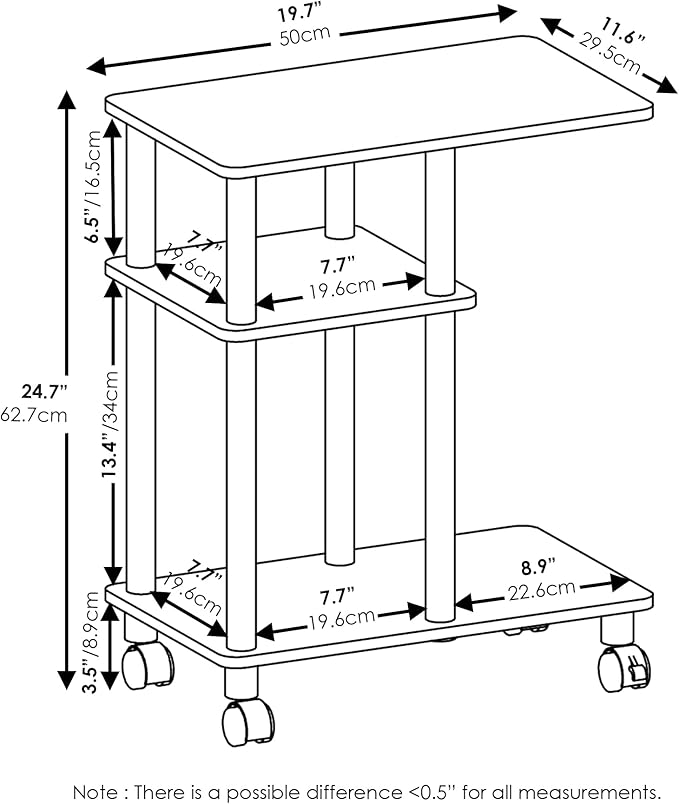 Furinno Turn-N-Tube C Shaped Side Table - Image 3