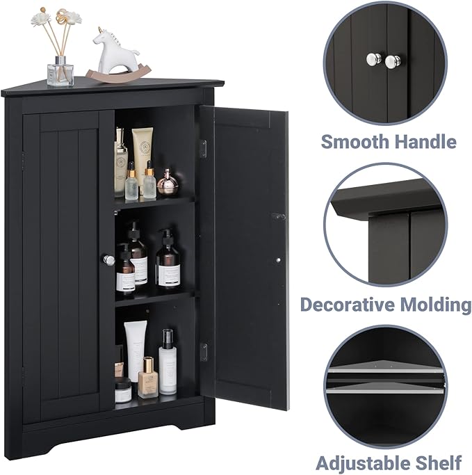 Iwell Corner Cabinet, Corner Bathroom Cabinet - Image 9