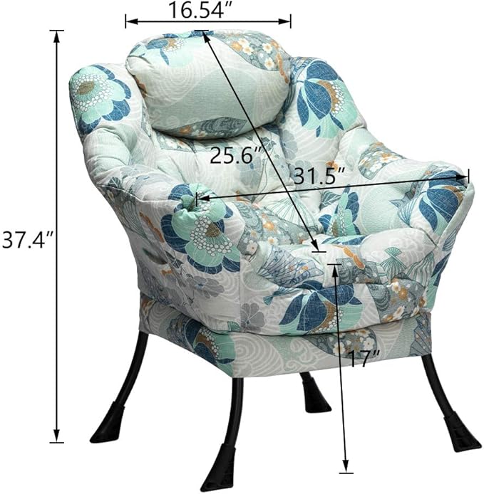 HollyHOME Modern Fabric Large Lazy Chair, Accent Oversized Comfy Reading Chair - Image 3