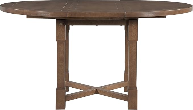 Merax 5-Piece Extendable Dining Table and 4 Upholstered Chairs, Round Oval - Image 2