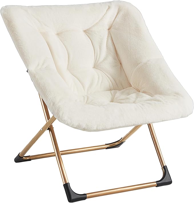 Comfy Oversized Saucer Chair, Soft Faux Fur Reading Lounge Chair by Youtanic