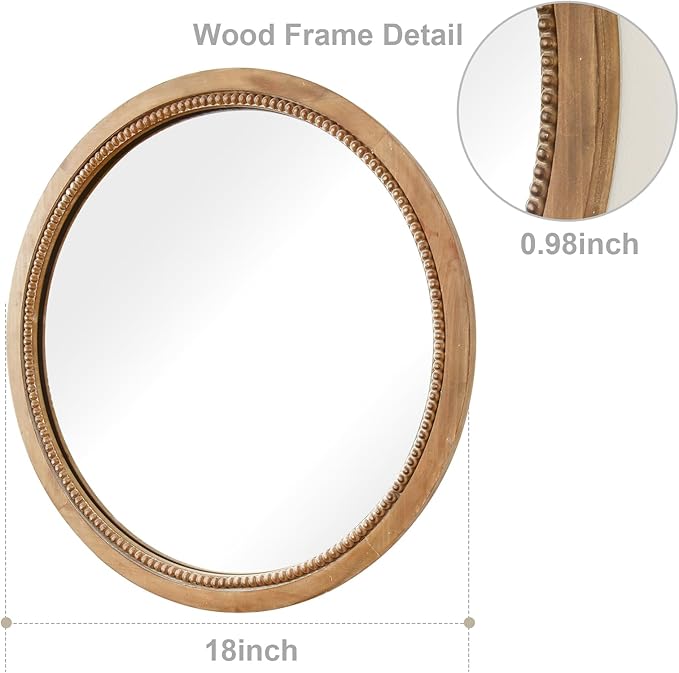 Sawsile Round Decorative Circle Farmhouse Style Mirror - Image 2