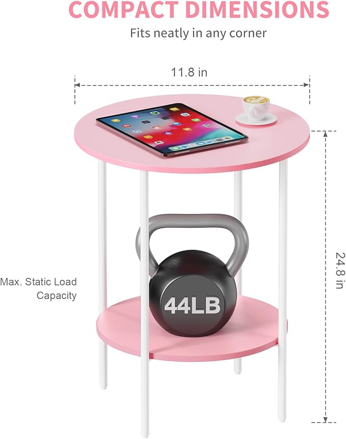 Side Table, Round End Table - Image 3