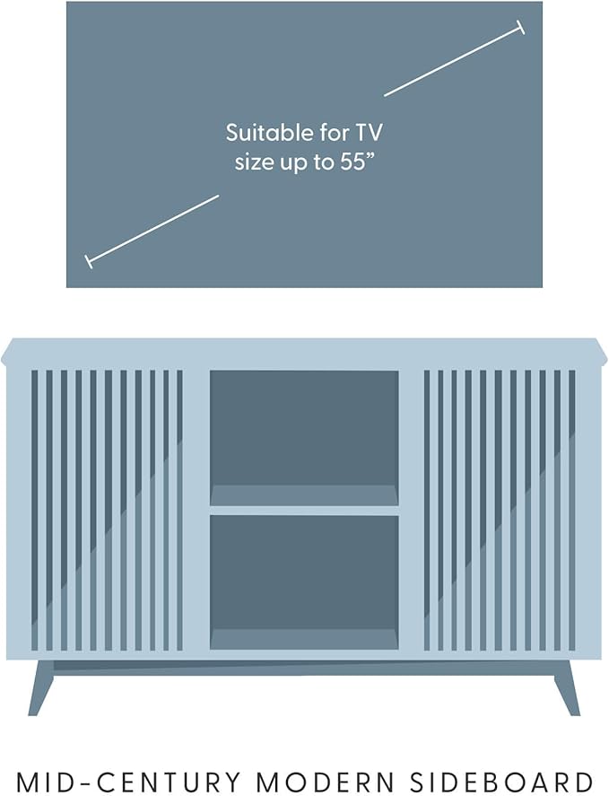 Plank+Beam Mid-Century Modern Wood TV Stand, Solid Wood Entertainment Console - Image 7