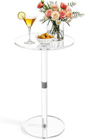 11.8" Round Clear Acrylic End Table by Cilinta