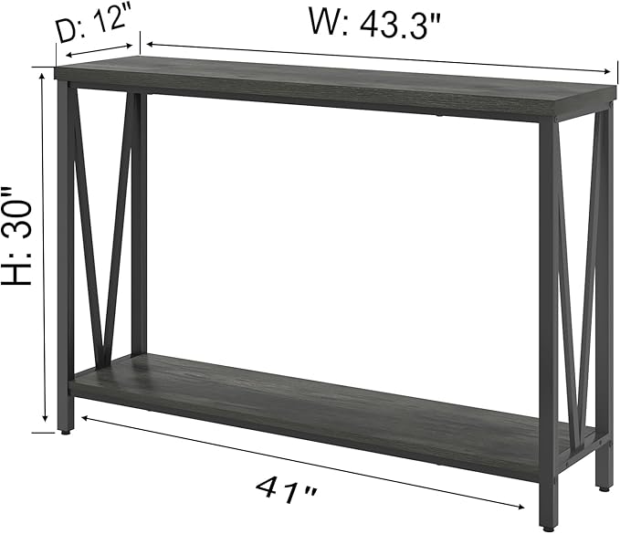 EXCEFUR Entryway Table, Rustic Wood Sofa Console Table - Image 2