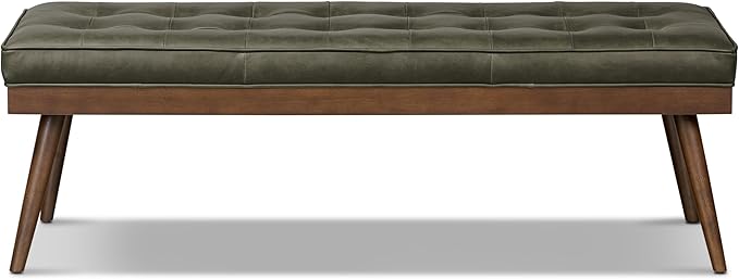 POLY & BARK 55" Tufted Leather Bed Bench by POLYBARK