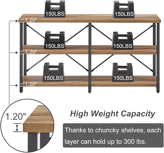 BON AUGURE Console Tables for Entryway, Industrial Sofa Table Behind Couch - Image 3