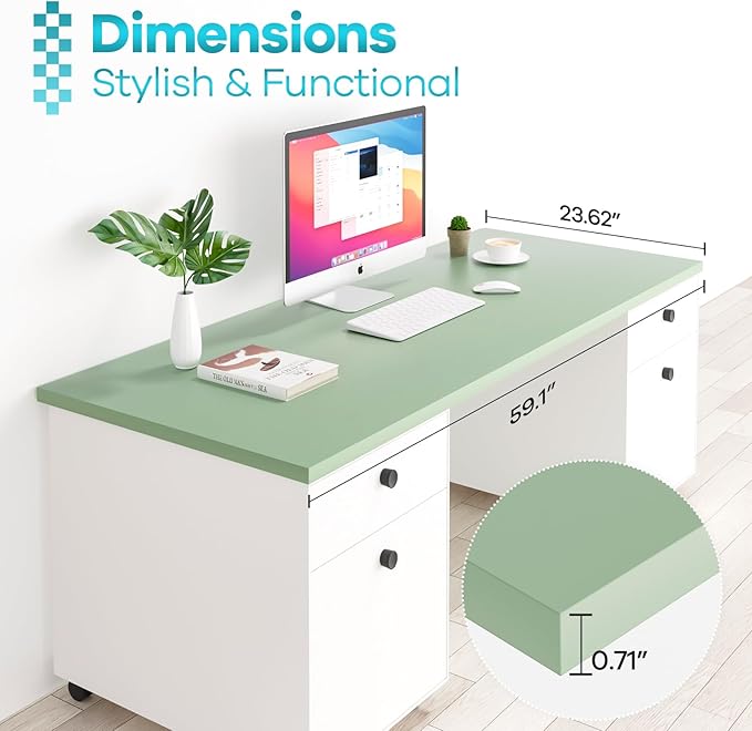 Kaboon Universal Tabletop 23.62" D x 59.1" W, One Piece Wood Table Top - Image 3