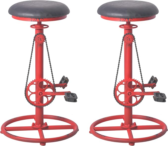 Topower Vintage DIY Bar Stool Bicycle Chain Iron Pedal Retro Industrial Height - Image 8