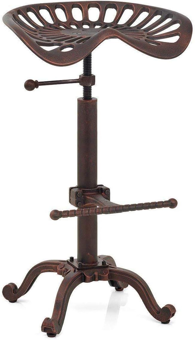 LOKKHAN Rustic Industrial Bar Stool - Image 4